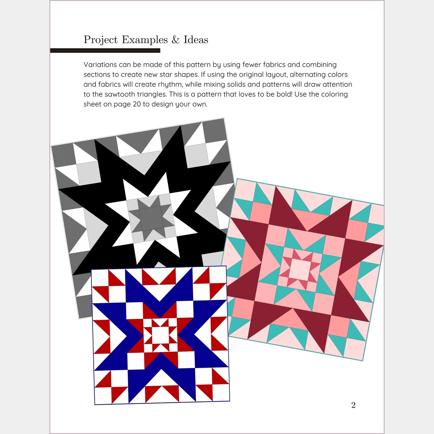 variations of the design that are created by combining or splitting apart design elements.