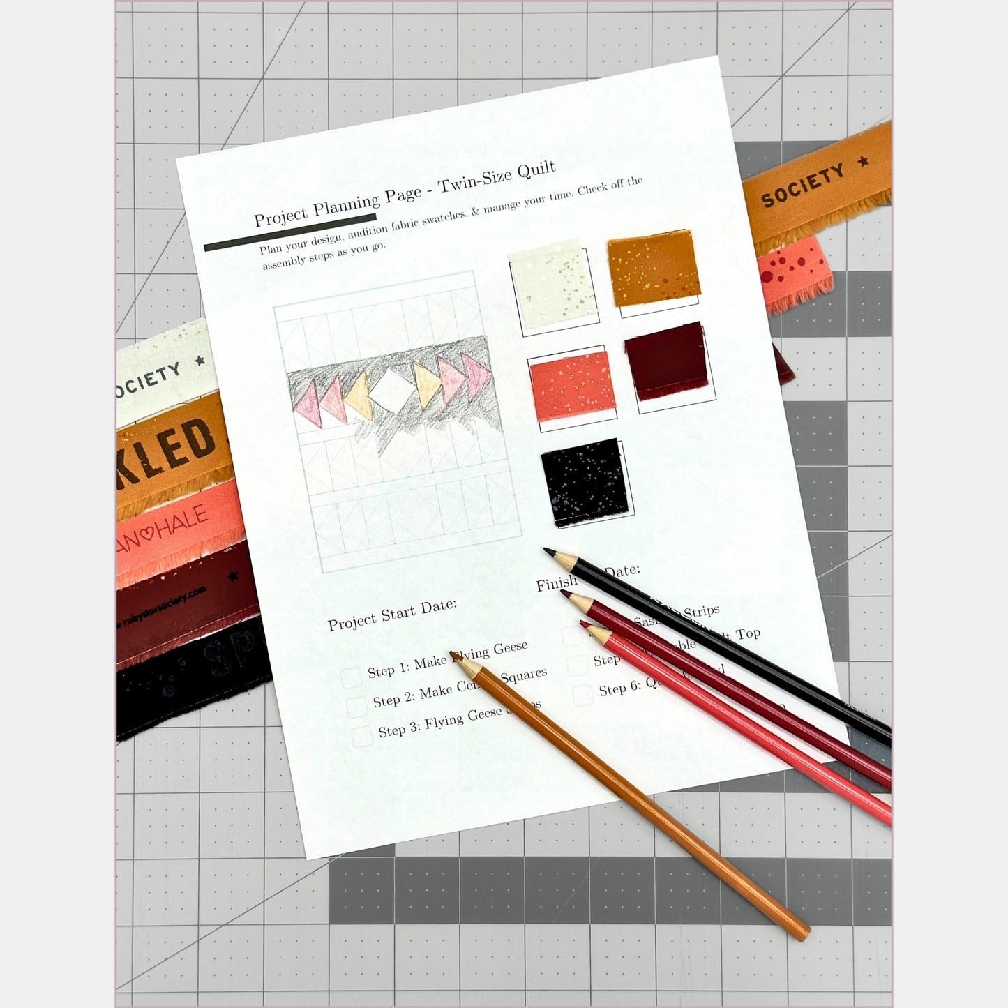 printable project planning page included