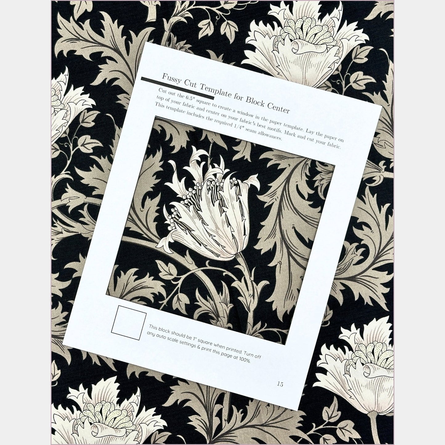 printable fussy cut template included