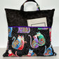 Large Decorative Cat Themed Pillow with Pocket and Carry Handle