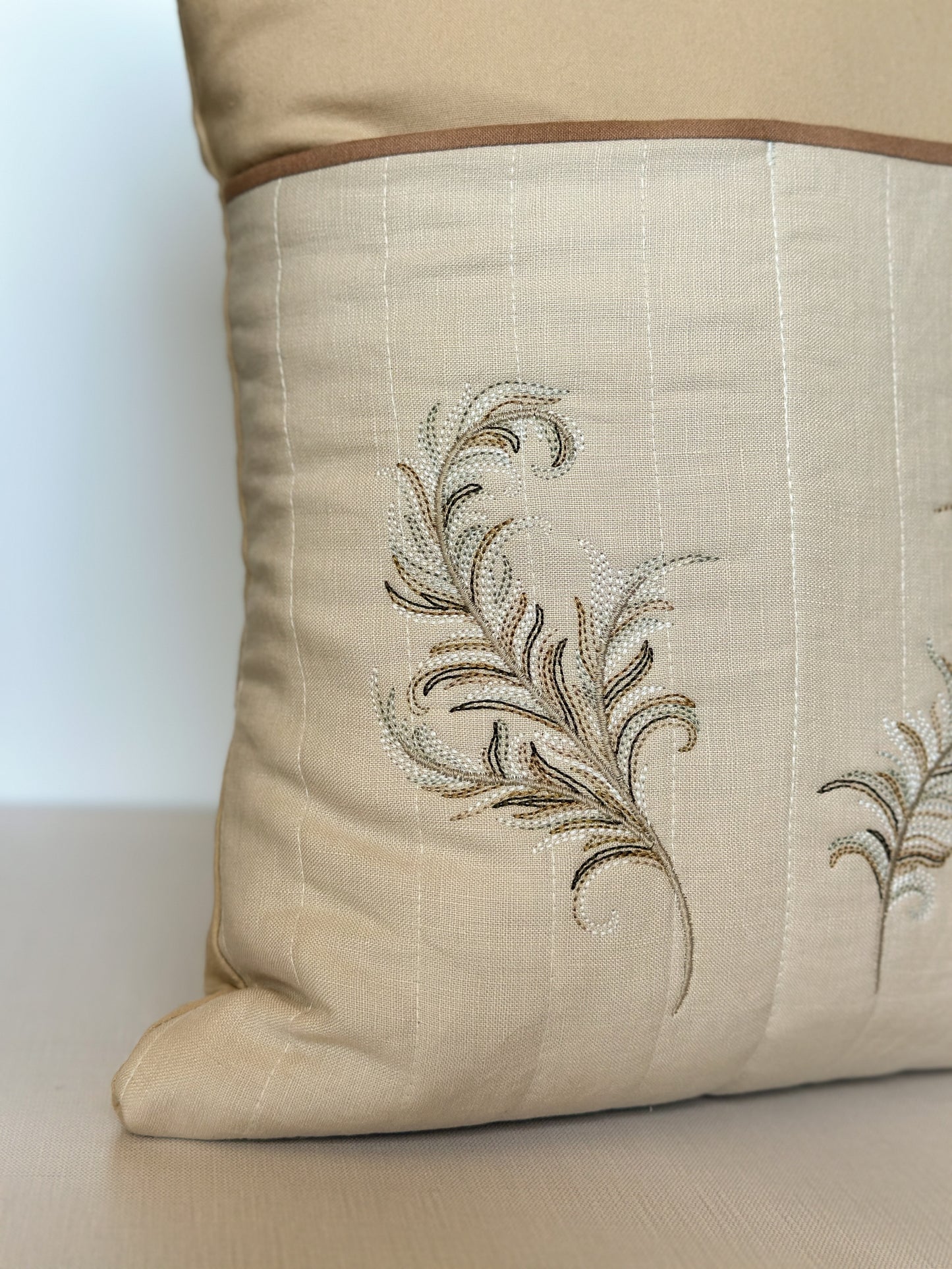Natural Fiber Pillow with Pockets & Carry Handle