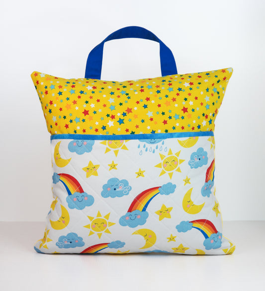 Sun & Stars Child Pillow with Pocket & Carry Handle