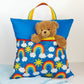 Bold Rainbow Throw Pillow with Pocket & Carry Handle for Kids