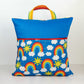 Bold Rainbow Throw Pillow with Pocket & Carry Handle for Kids