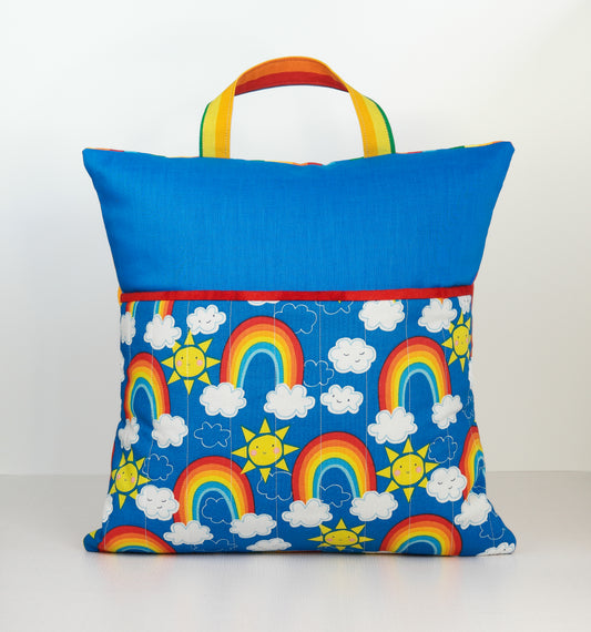 Sunshine & Rainbows Child Pillow with Pocket & Carry Handle
