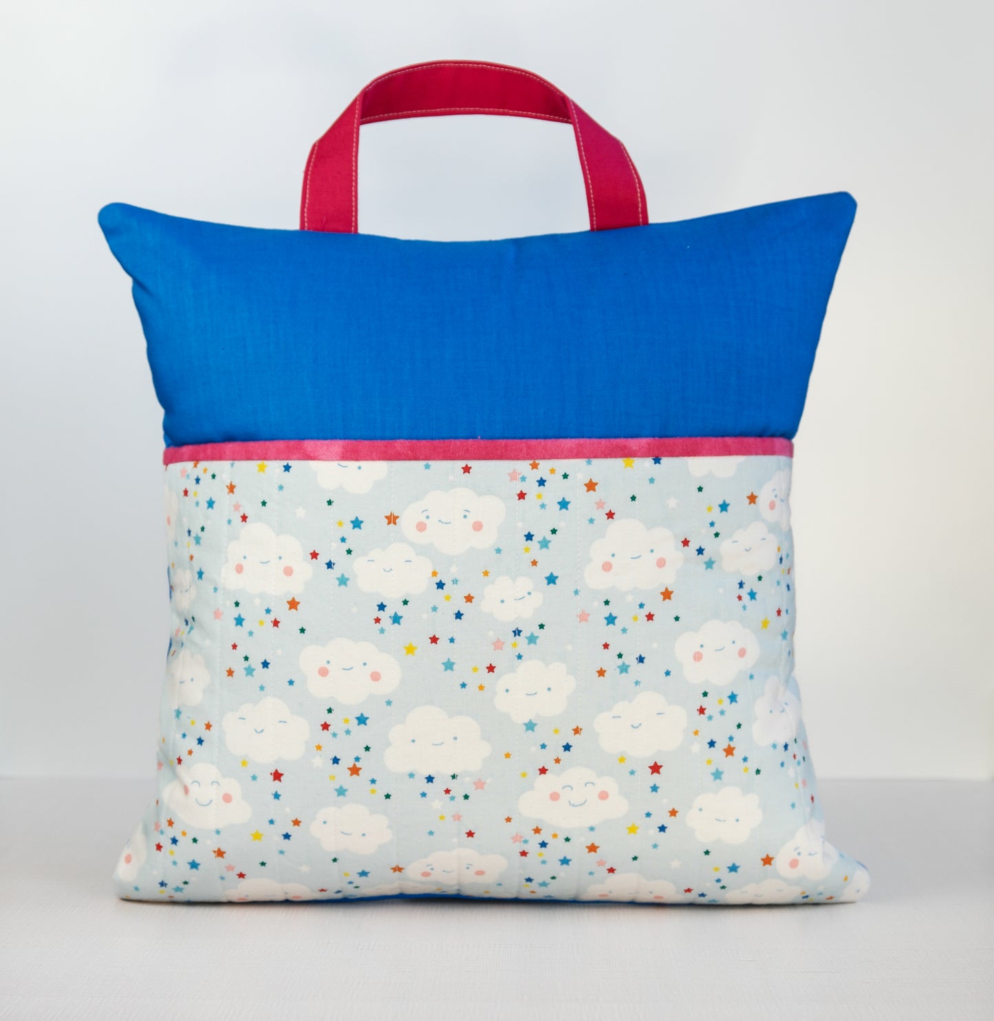 Soft Throw Pillow with Pocket & Carry Handle for Kids