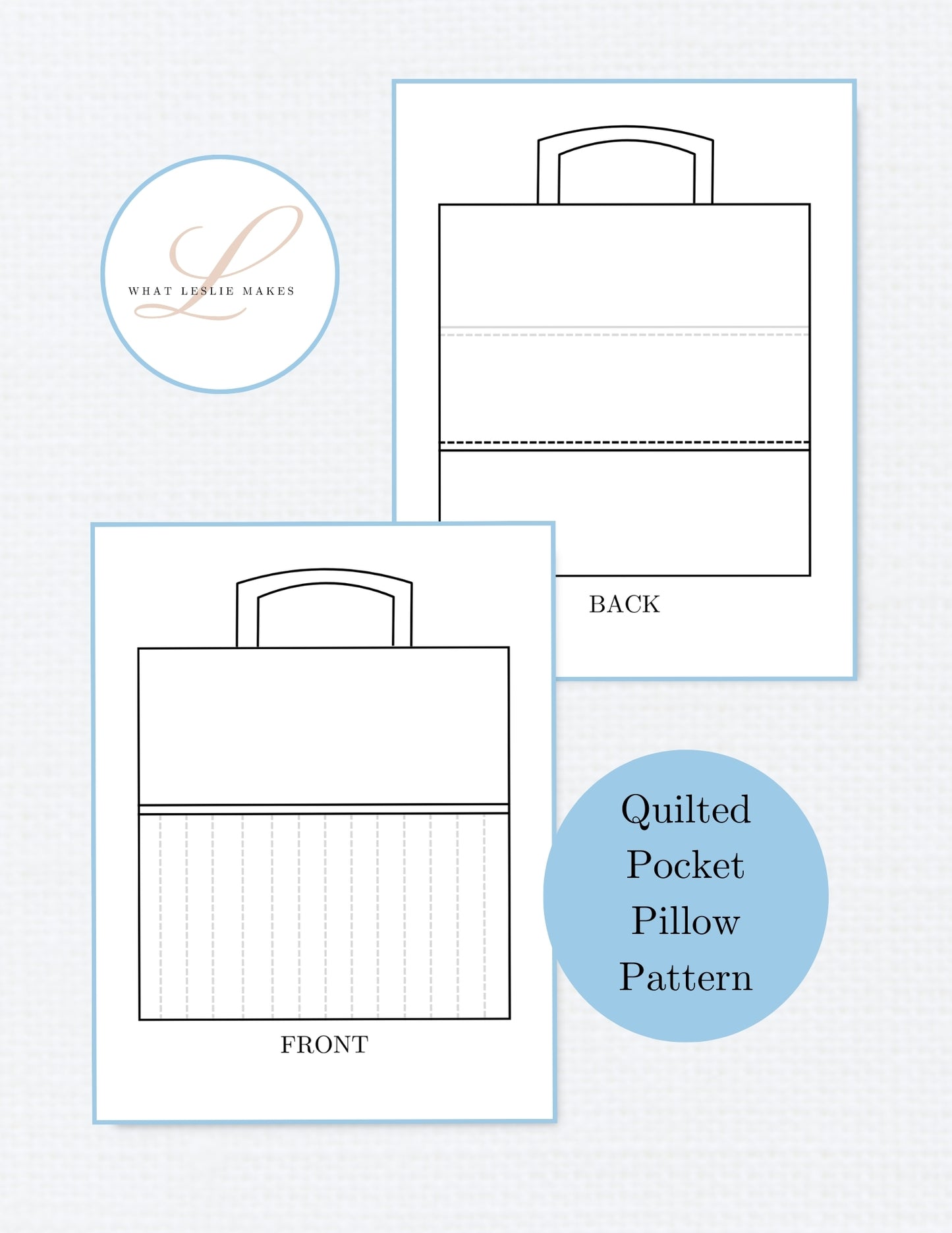 Quilted Pocket Pillow Pattern (Digital Download)